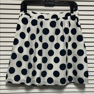J. Crew Navy and White Polka Dot Mini Skirt